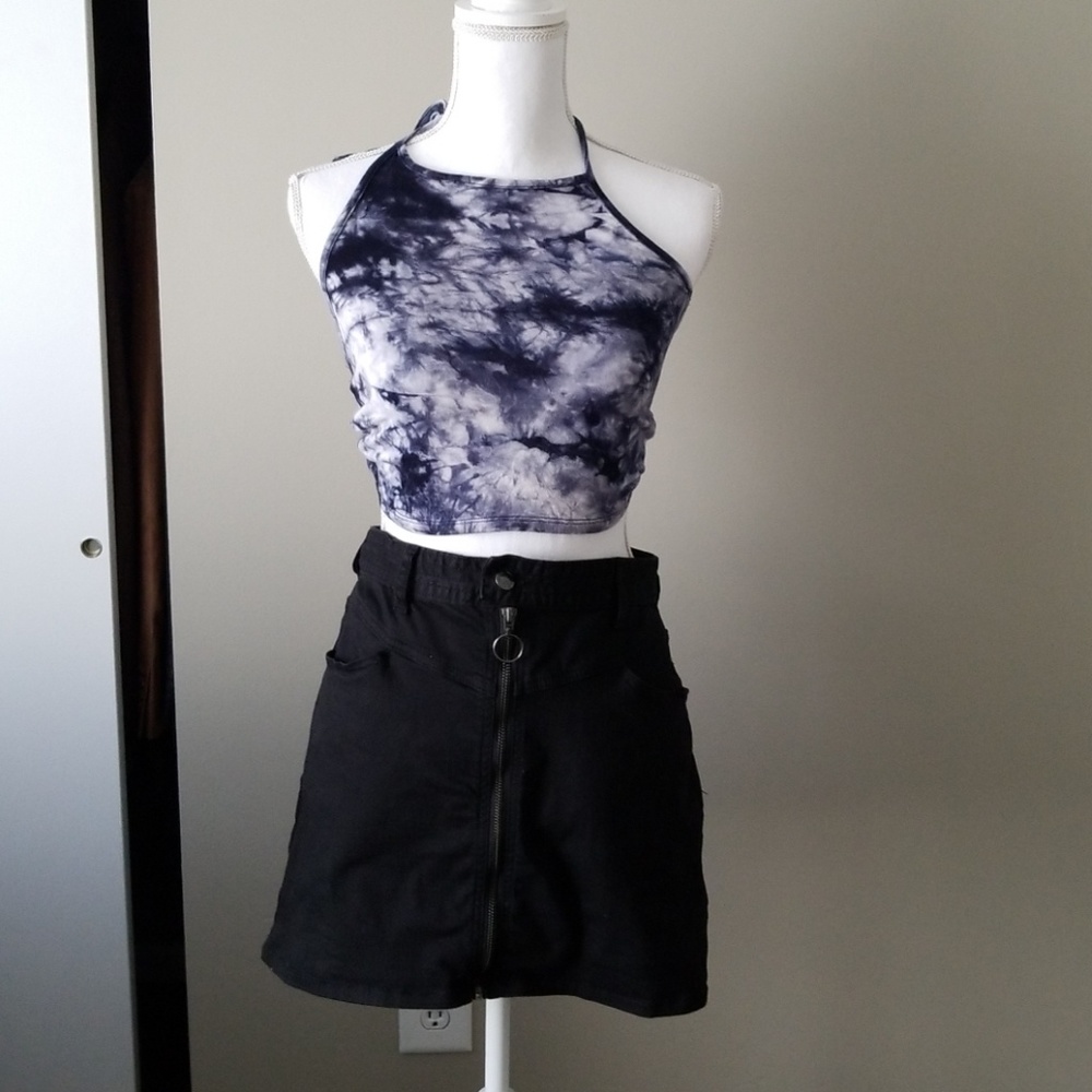 BUNDLE!: Black skirt and Tie dye halter top